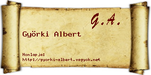 Györki Albert névjegykártya